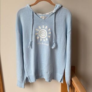 Life is Good Hoodie Sweater Sun Beach Relaxed Fit Medium NWT